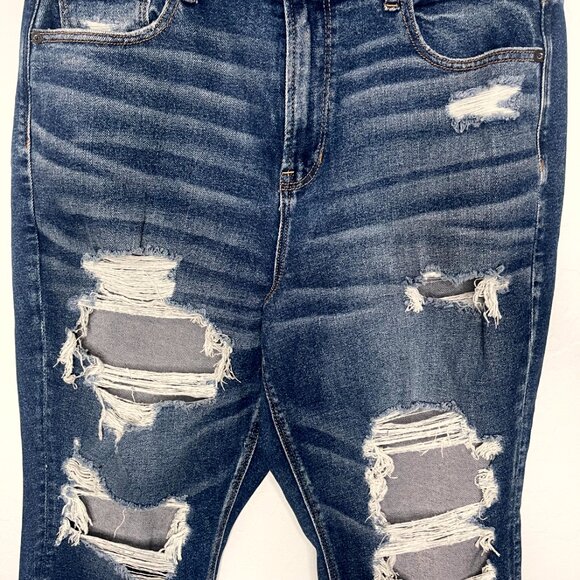 American Eagle Distressed Stretch Curvy Mom Jeans NWT Size 14 X-Short #76 - Picture 5 of 8